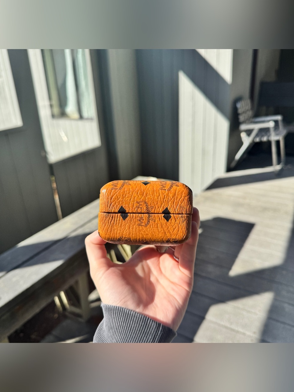 MCM Cognac Visetos Logo Leather Sunglasses Case - Picture 4 of 11